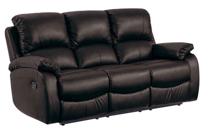 Roma Brown Leather Manual  Recliner 3+1+1 Seater Sofa Set