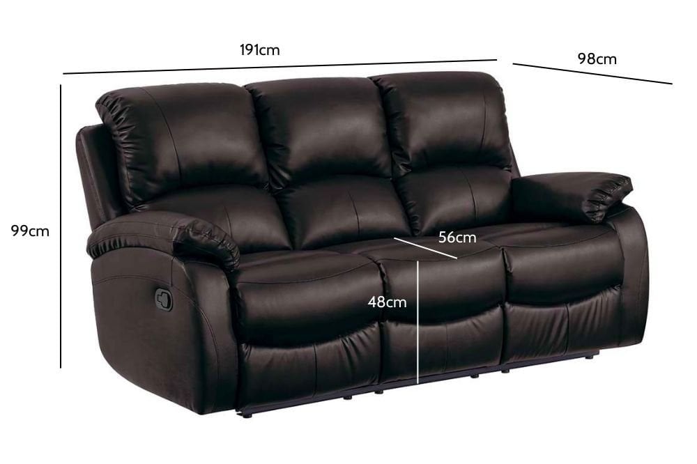 Roma Brown Leather Manual  Recliner 3+1+1 Seater Sofa Set