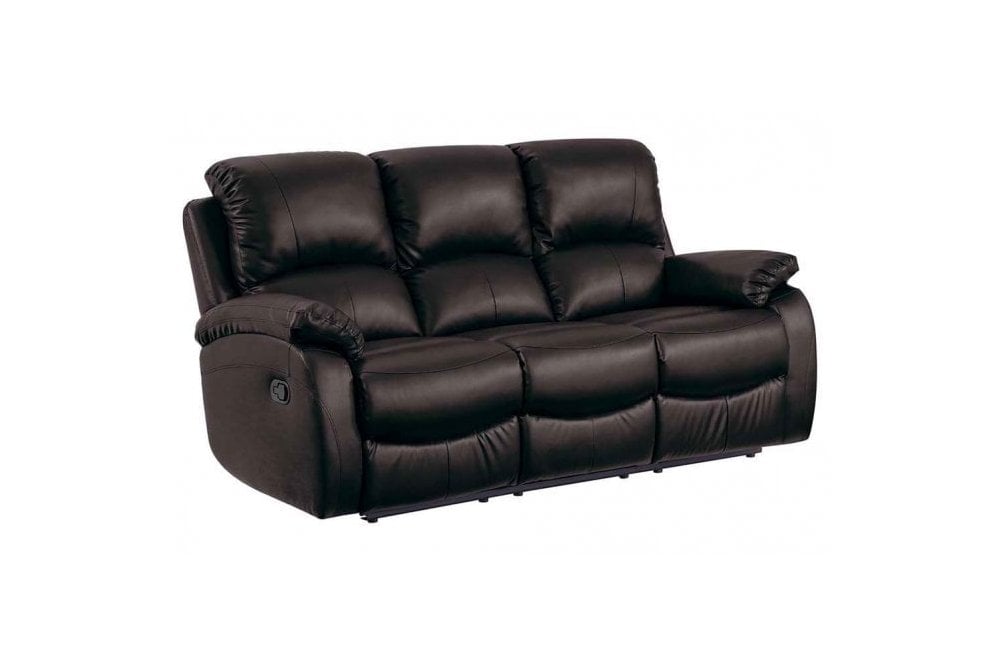 Roma Brown Leather Manual Recliner 3+1 Seater Sofa Set