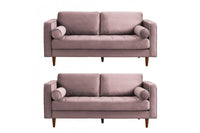 Scott Dusty Rose Velvet 2+2 Sofa Set