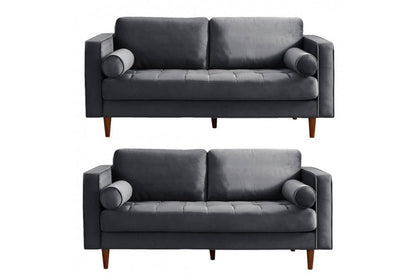 Scott Grey Velvet 2+2 Sofa Set