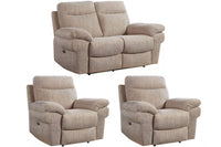 Tanya Beige Fabric Electric Recliner 2+1+1 Seater Sofa Set