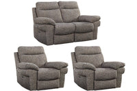 Tanya Brown Fabric Electric Recliner 2+1+1 Seater Sofa Set