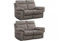 Tanya Brown Fabric Electric Recliner 2+2 Seater Sofa Set
