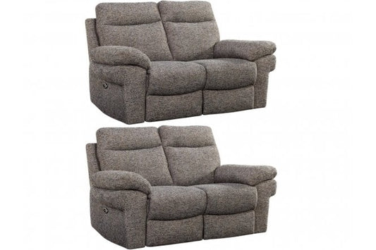 Tanya Brown Fabric Electric Recliner 2+2 Seater Sofa Set