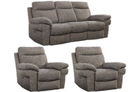 Tanya Brown Fabric Electric Recliner 3+1+1 Seater Sofa Set