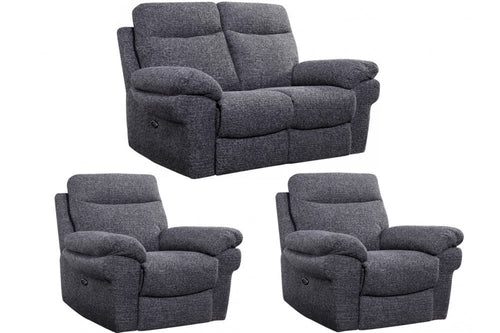 Tanya Grey Fabric Electric Recliner 2+1+1 Seater Sofa Set