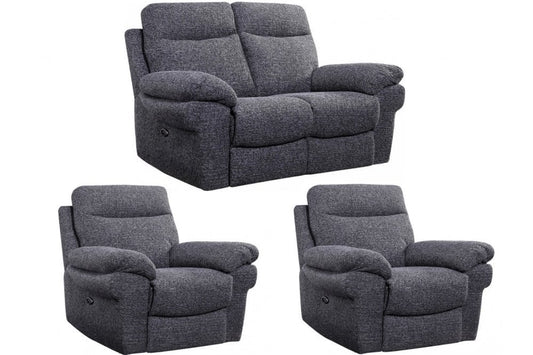 Tanya Grey Fabric Electric Recliner 2+1+1 Seater Sofa Set
