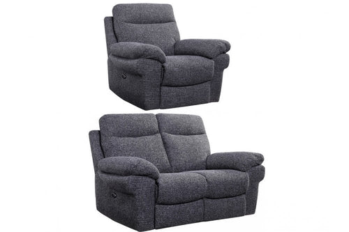 Tanya Grey Fabric Electric Recliner 2+1 Seater Sofa Set