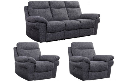 Tanya Grey Fabric Electric Recliner 3+1+1 Seater Sofa Set