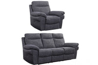 Tanya Grey Fabric Electric Recliner 3+1 Seater Sofa Set