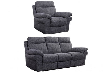 Tanya Grey Fabric Electric Recliner 3+1 Seater Sofa Set