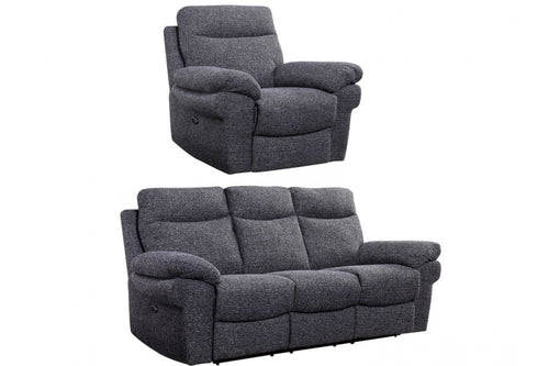 Tanya Grey Fabric Electric Recliner 3+1 Seater Sofa Set