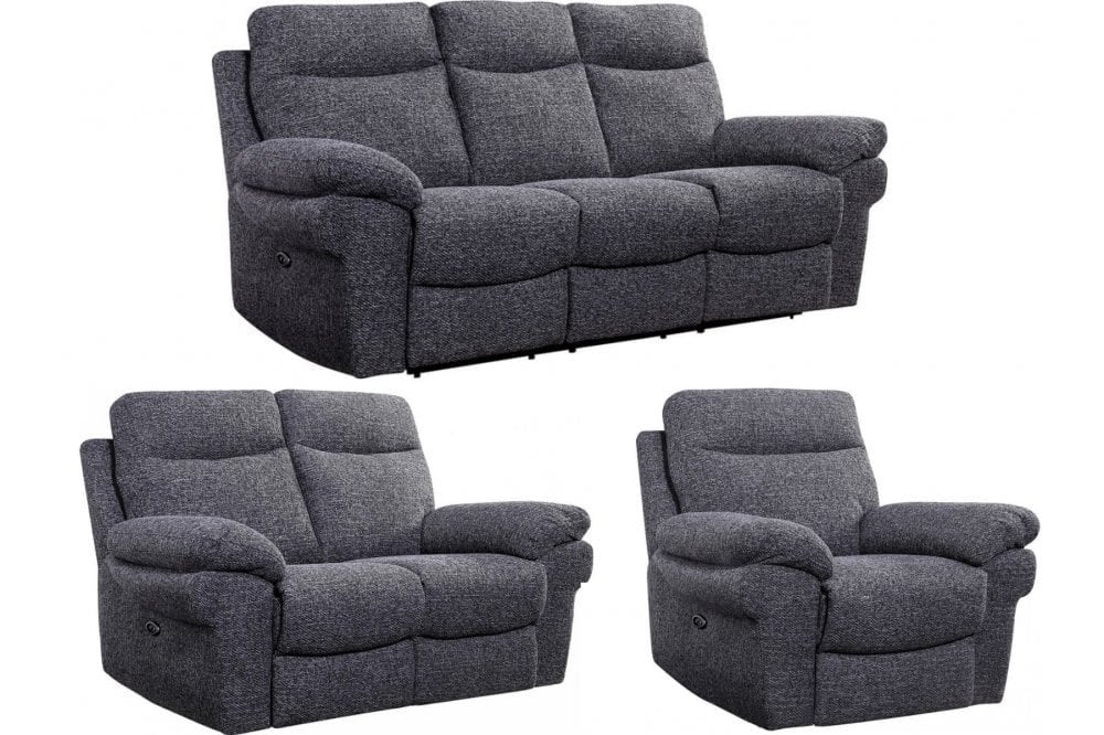 Tanya Grey Fabric Electric Recliner 3+2+1 Seater Sofa Set