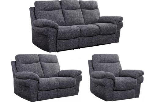 Tanya Grey Fabric Electric Recliner 3+2+1 Seater Sofa Set