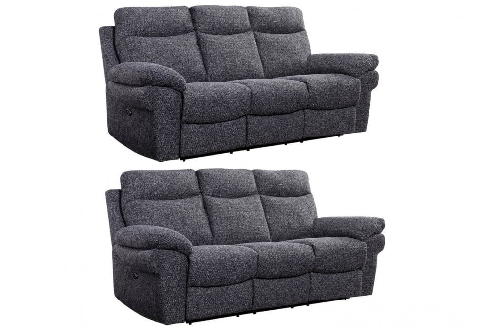 Tanya Grey Fabric Electric Recliner 3+3 Seater Sofa Set
