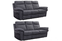 Tanya Grey Fabric Electric Recliner 3+3 Seater Sofa Set