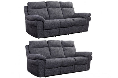 Tanya Grey Fabric Electric Recliner 3+3 Seater Sofa Set