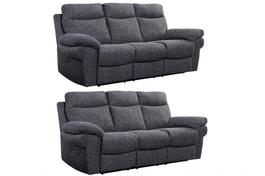 Tanya Grey Fabric Electric Recliner 3+3 Seater Sofa Set