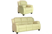 Valerie Cream Leather Modern 3+1 Seater Sofa Set