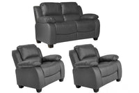 Valerie Grey Leather 2+1+1 Seater Sofa Set
