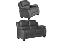 Valerie Grey Leather 2+1 Seater Sofa Set