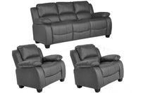 Valerie Grey Leather 3+1+1 Seater Sofa Set