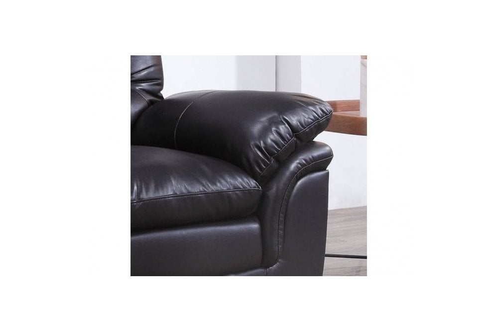 Verona Black Leather 2+1+1 Seater Sofa Set