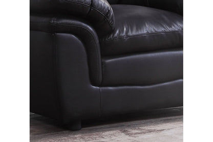Verona Black Leather 3+3 Seater Sofa Set
