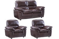 Verona Brown Leather 2+1+1 Seater Sofa Set