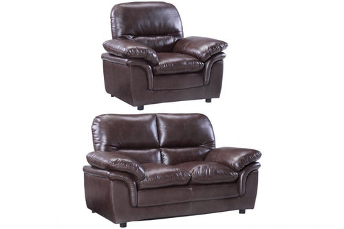 Verona Brown Leather 2+1 Seater Sofa Set