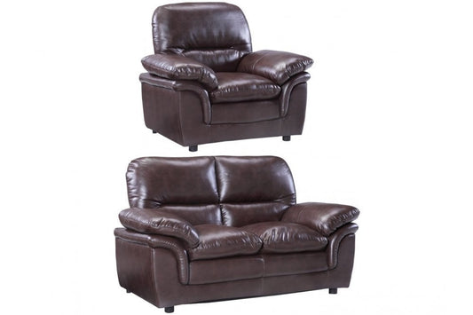 Verona Brown Leather 2+1 Seater Sofa Set