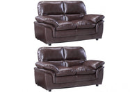 Verona Brown Leather 2+2 Seater Sofa Set