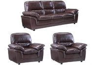 Verona Brown Leather 3+1+1 Seater Sofa Set