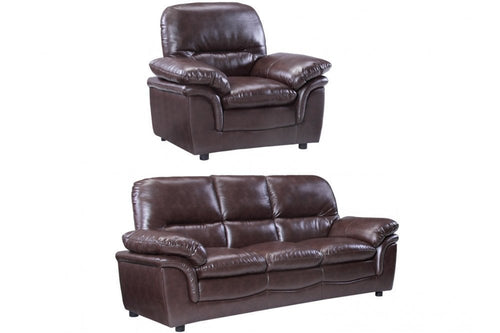 Verona Brown Leather 3+1 Seater Sofa Set