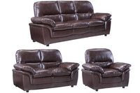 Verona Brown Leather 3+2+1 Seater Sofa Set