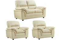Verona Cream Leather 2+1+1 Seater Sofa Set