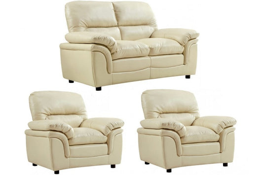 Verona Cream Leather 2+1+1 Seater Sofa Set