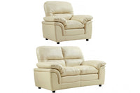 Verona Cream Leather 2+1 Seater Sofa Set