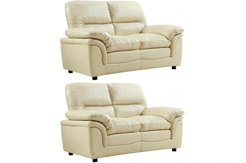 Verona Cream Leather 2+2 Seater Sofa Set