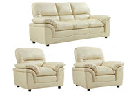 Verona Cream Leather 3+1+1 Seater Sofa Set