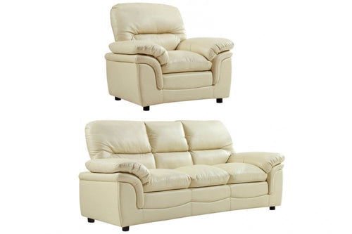 Verona Cream Leather 3+1 Seater Sofa Set