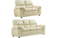Verona Cream Leather 3+2 Seater Sofa Set