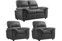 Verona Grey Leather 2+1+1 Seater Sofa Set