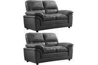 Verona Grey Leather 2+2 Seater Sofa Set