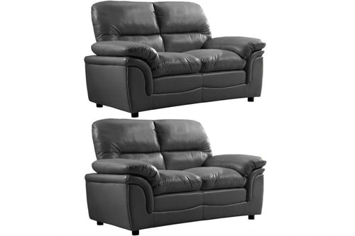 Verona Grey Leather 2+2 Seater Sofa Set