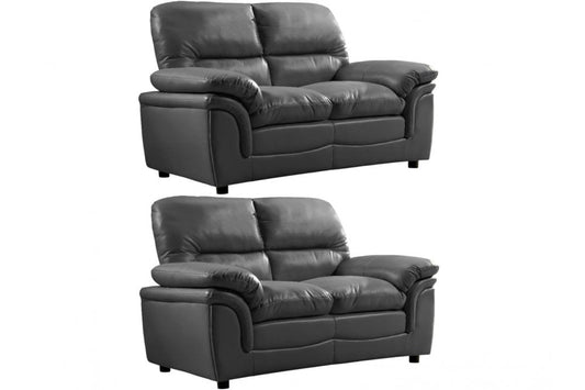 Verona Grey Leather 2+2 Seater Sofa Set