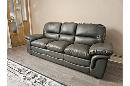 Verona Grey Leather 3+1+1 Seater Sofa Set