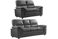 Verona Grey Leather 3+2 Seater Sofa Set