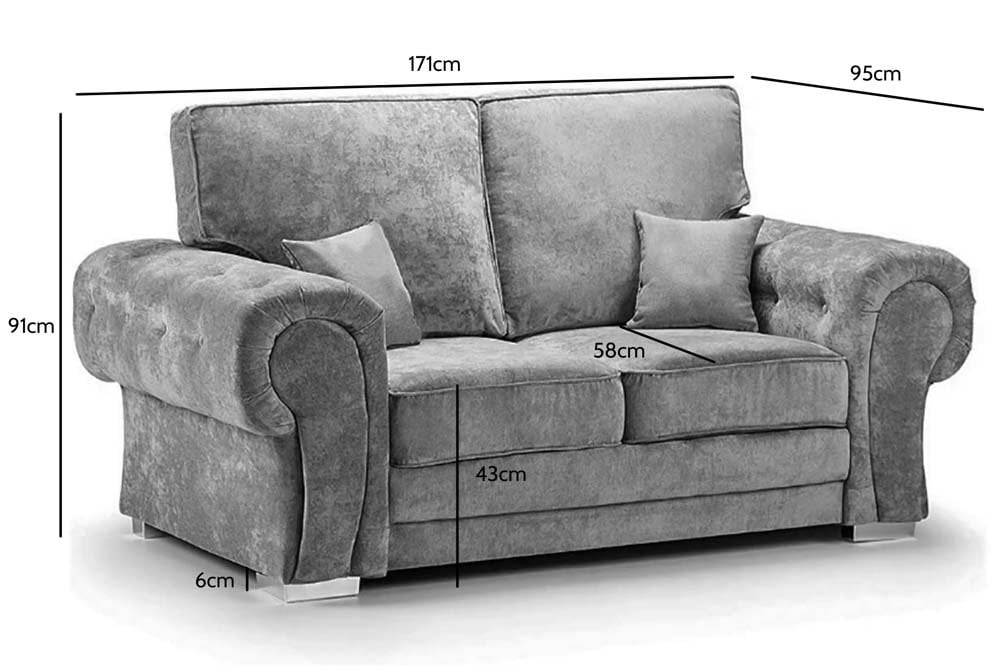 Verona High Back Grey Fabric 2+1+1 Seater Sofa Set